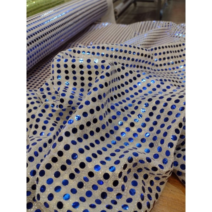 Falso Paillete Blanco y Azul