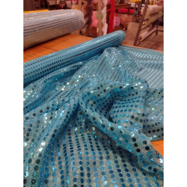 Falso Paillete Color Celeste